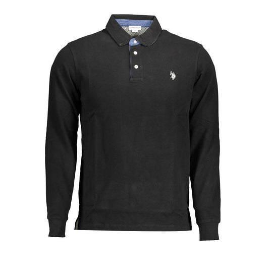 U.S. POLO ASSN. Schwarzes Baumwoll-Poloshirt