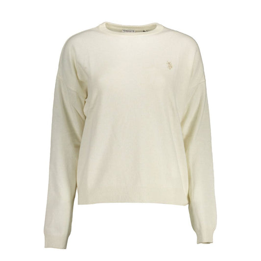 U.S. POLO ASSN. Weißer Wollpullover