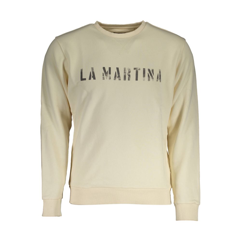 La Martina Weißer Baumwollpullover für Männer