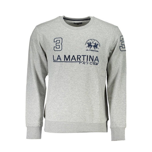 La Martina Grauer Baumwollpullover