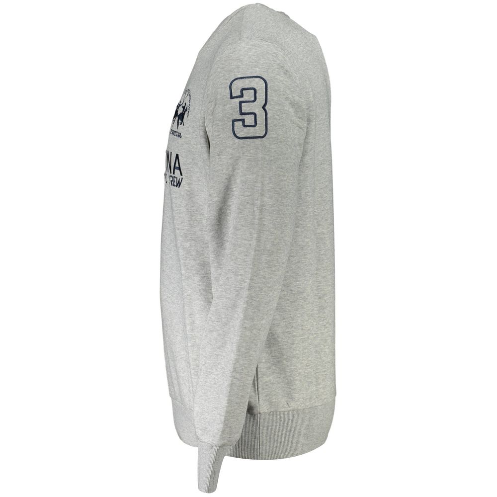 La Martina Grauer Baumwollpullover