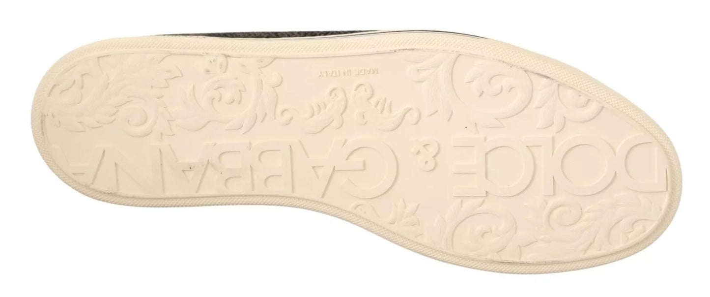 Dolce & Gabbana Graue Wolle Baumwolle Casual High Top Sneakers