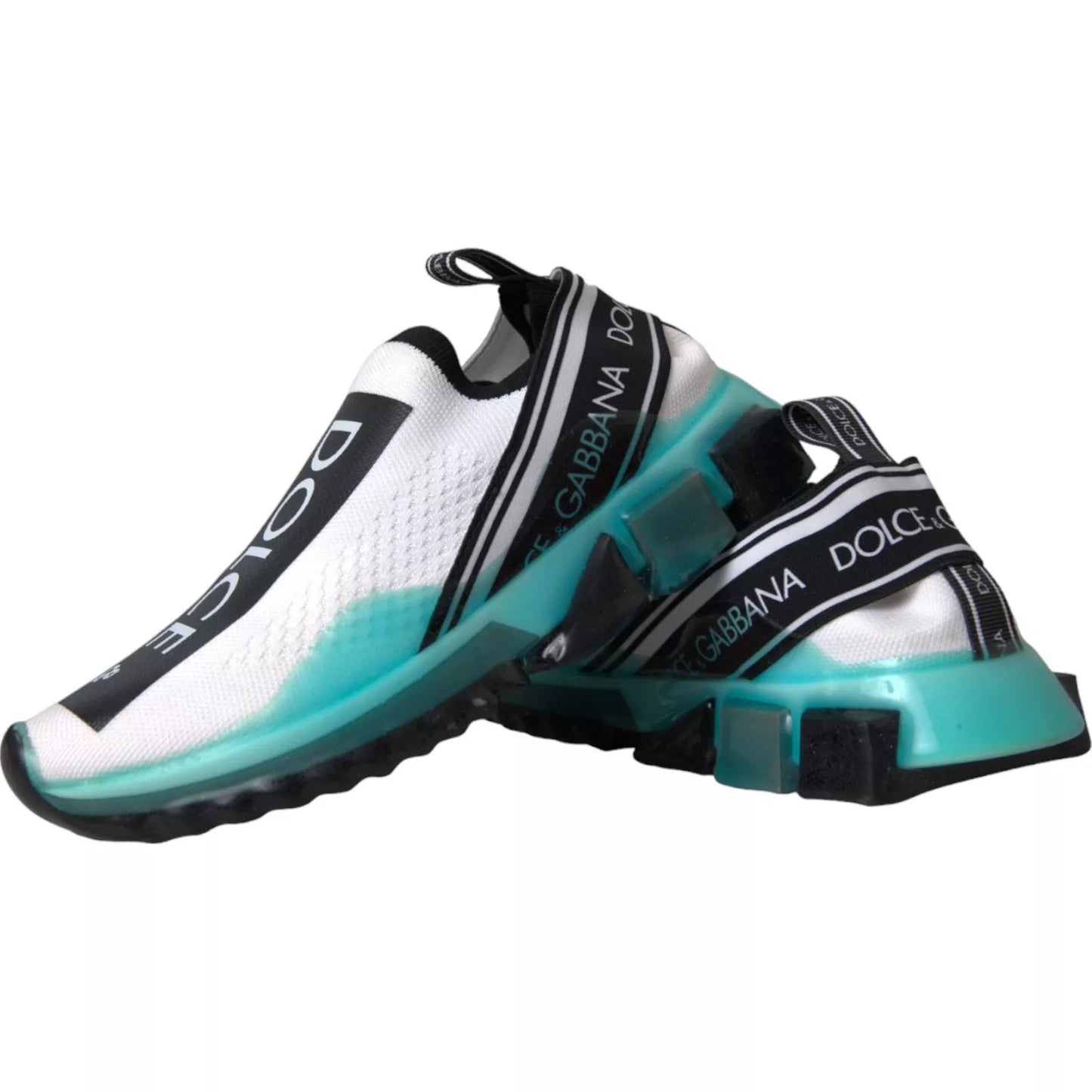 Dolce & Gabbana Schwarz Weiß Blau Slip On Sorrento Sneakers