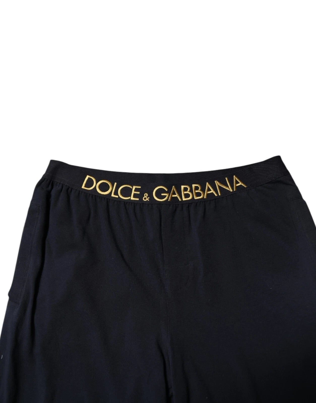 Dolce & Gabbana Schwarze Modal-Elasthan-Hose mit Logo