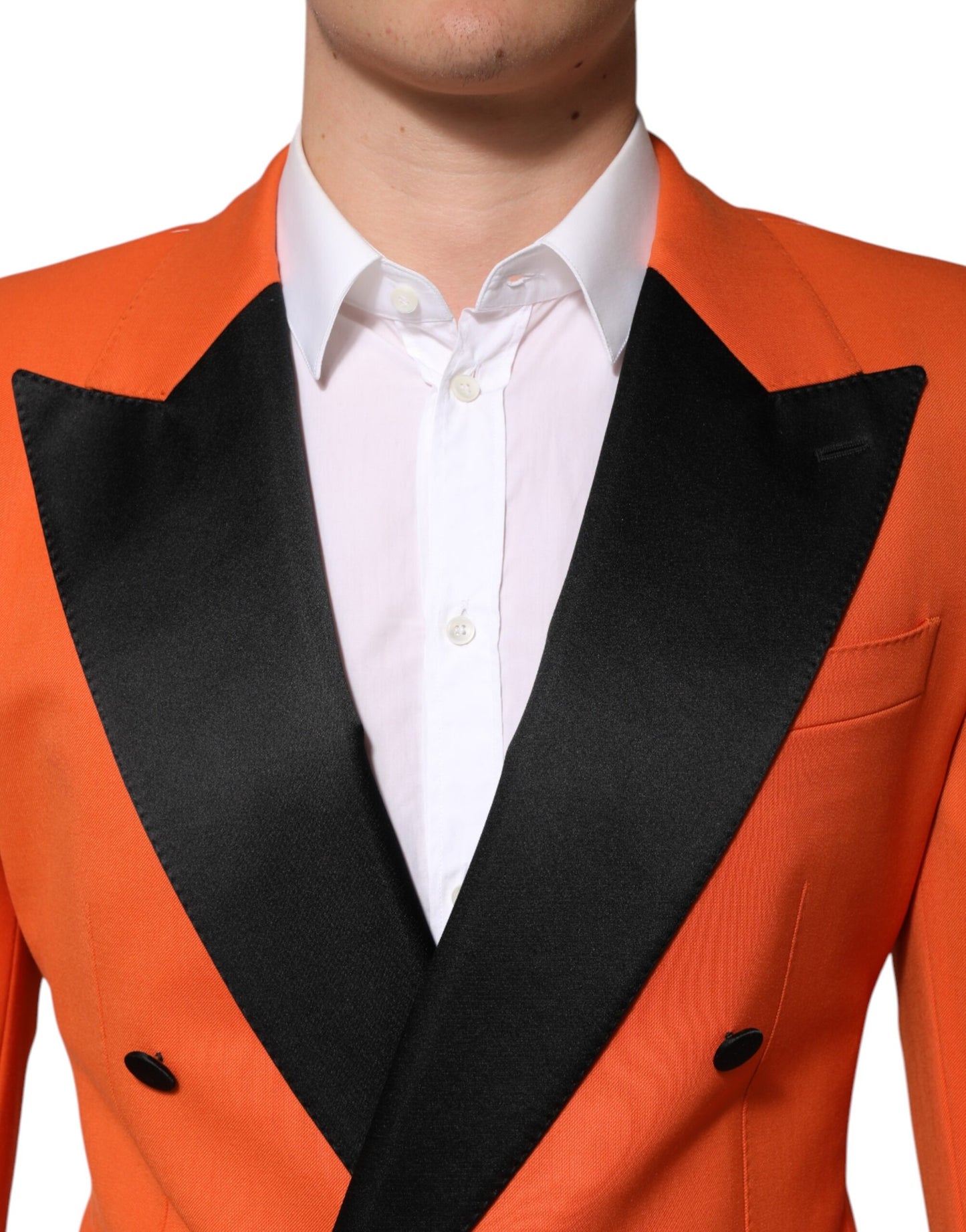 Dolce & Gabbana Orange SICILIA Zweireihiger Mantel Blazer