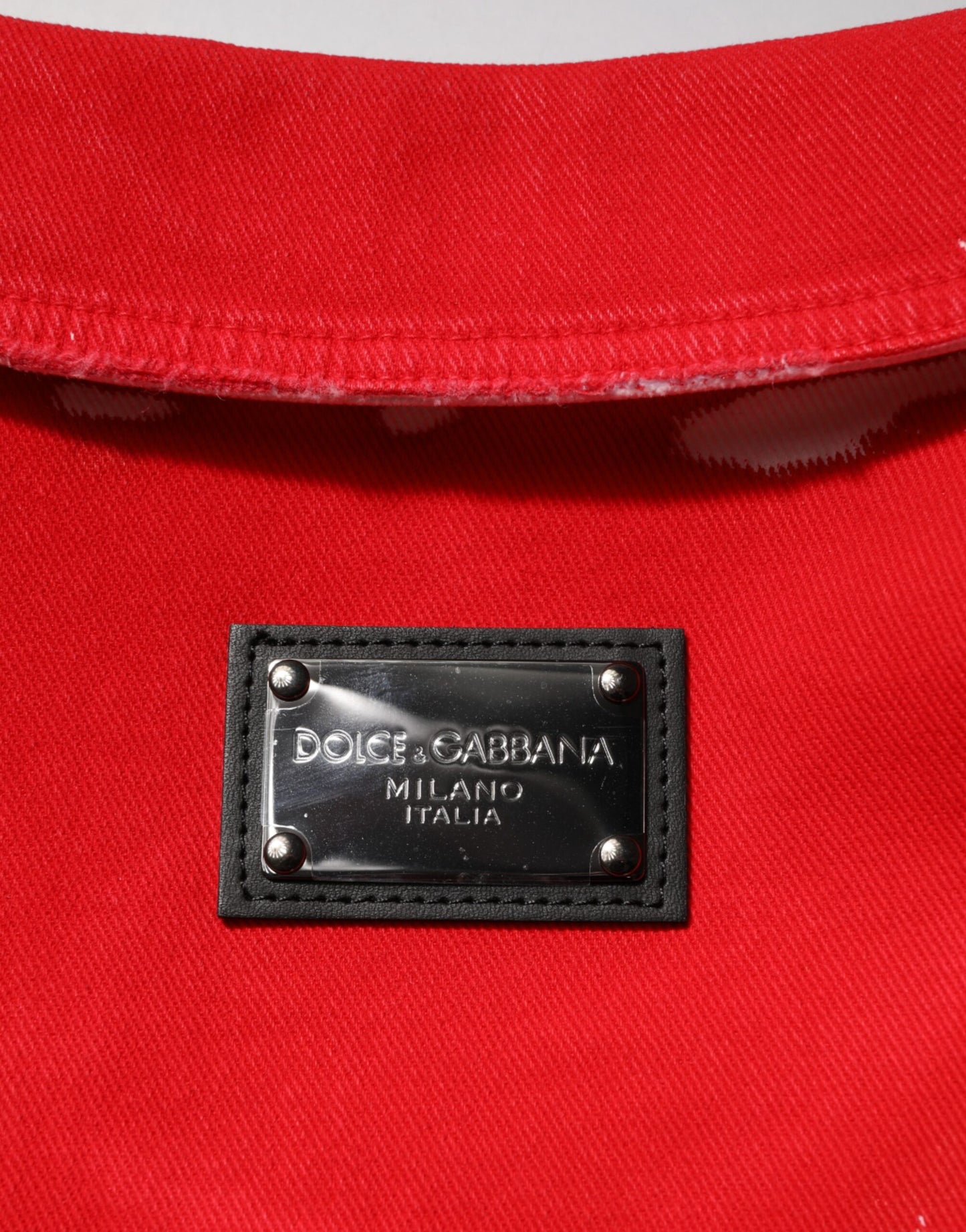 Dolce & Gabbana Rote ärmellose Logo-Plaketten-Weste