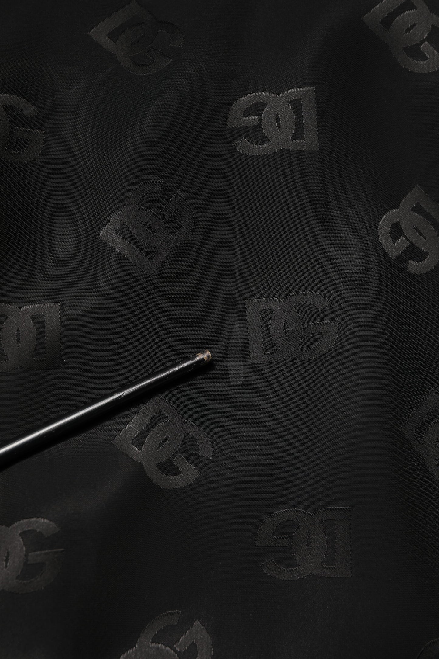 Dolce & Gabbana Schwarzer Polyester Logo Monogramm Mantel Jacke