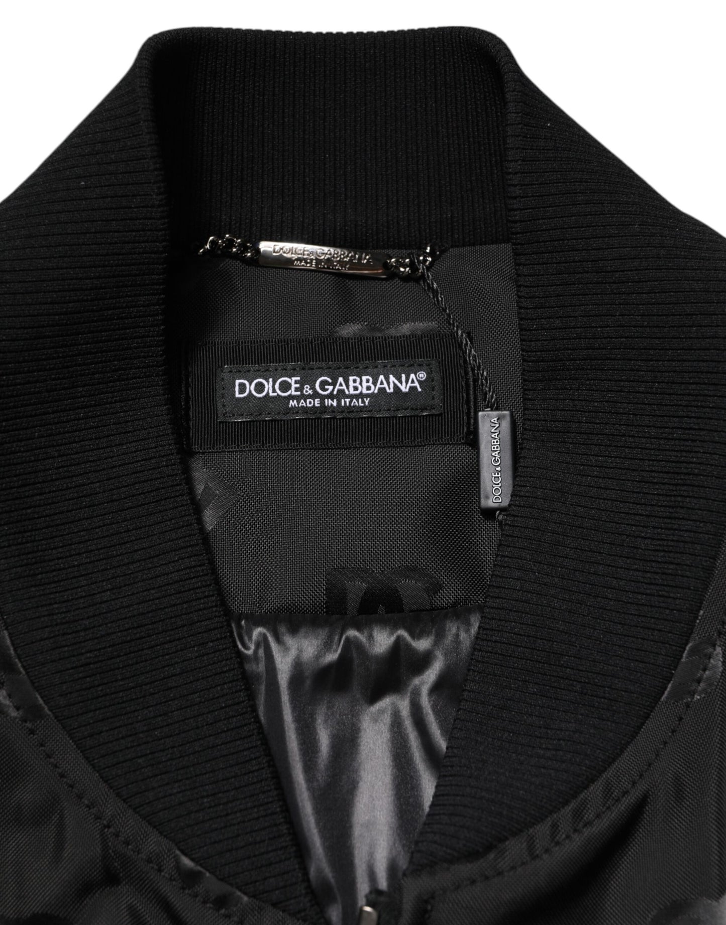 Dolce & Gabbana Schwarze Cargo Windbraker Logo Mania Jacke