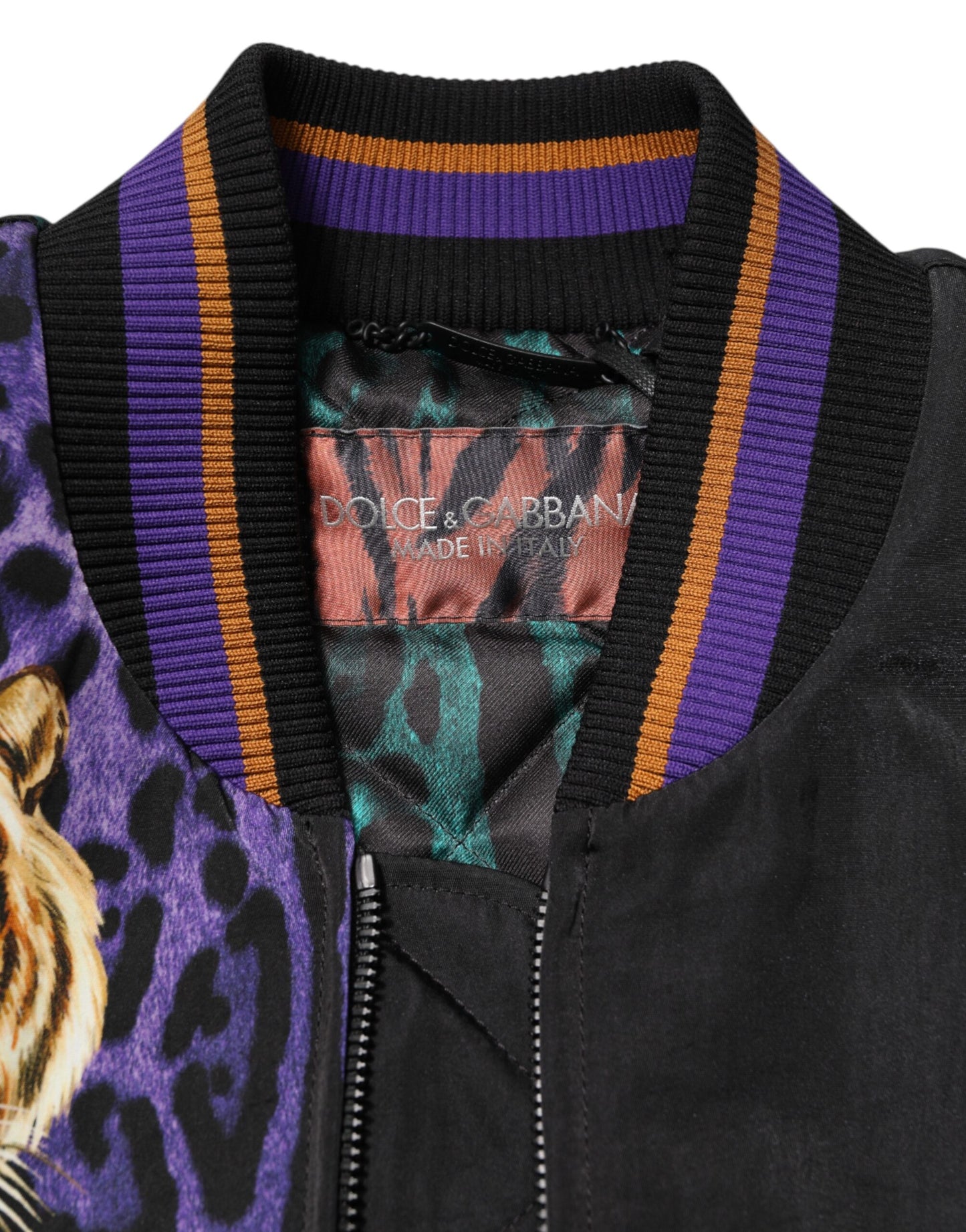 Dolce & Gabbana Multicolor Tiger Print Männer Bomberjacke