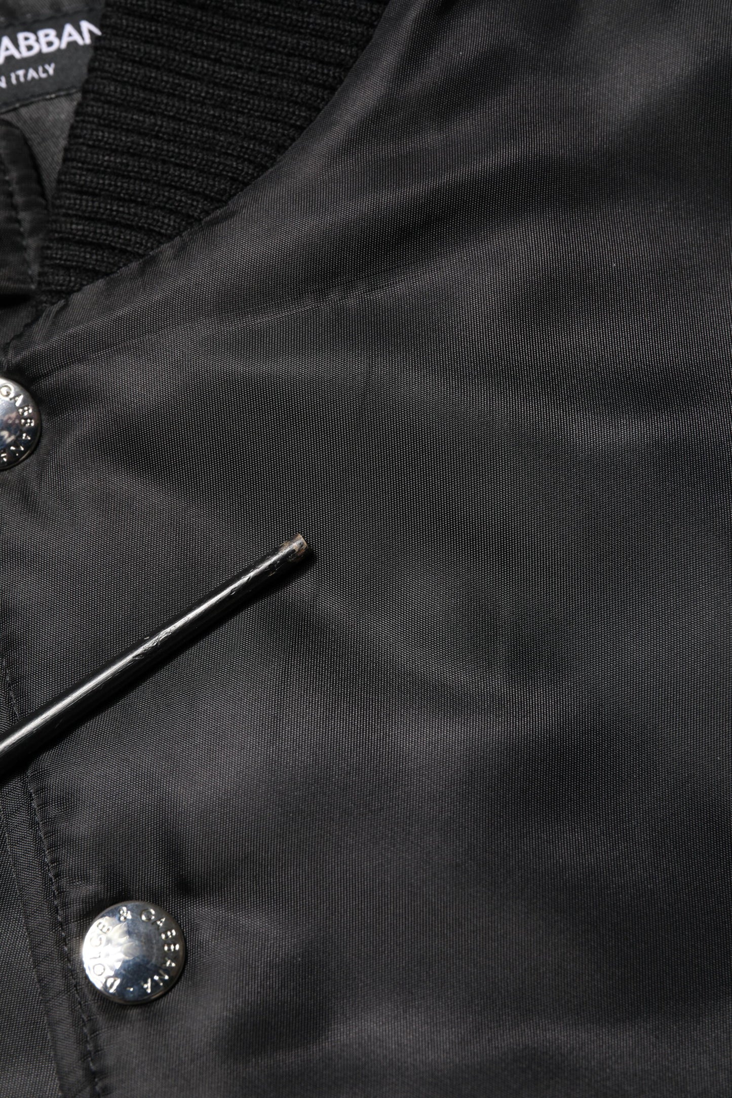 Dolce & Gabbana Schwarze Polyester-Logo-Plakette Bomberjacke