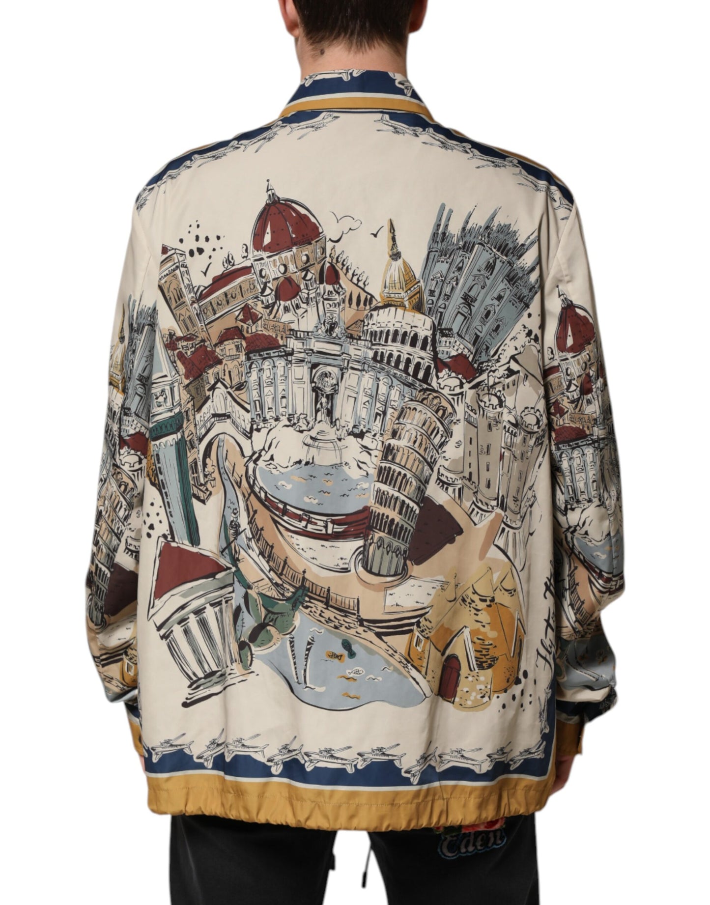 Dolce & Gabbana Multicolor Italienisches Motiv Männer Bomberjacke