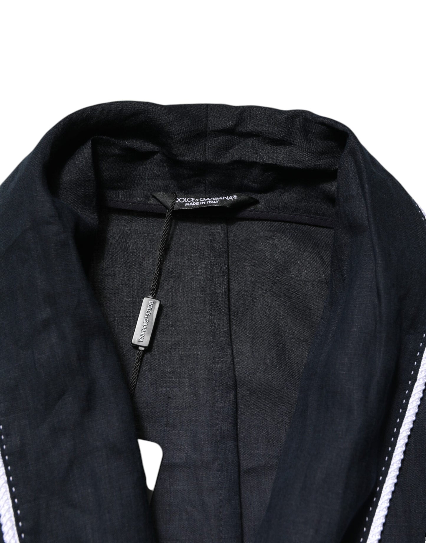 Dolce & Gabbana Dunkelblaue DG-Stickereijacke Robe Blazer