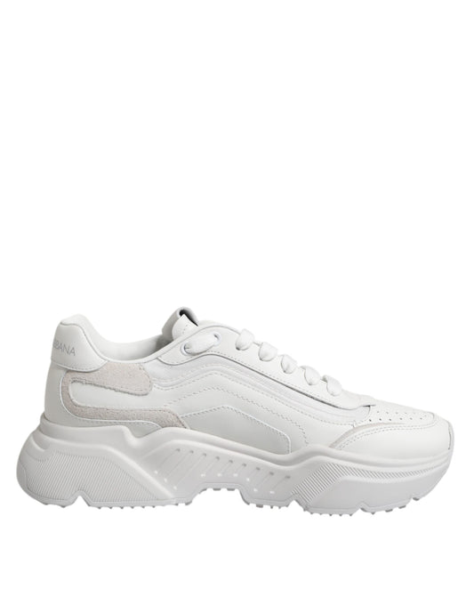 Dolce & Gabbana Weiß Leder Daymaster Low Top Turnschuhe Schuhe