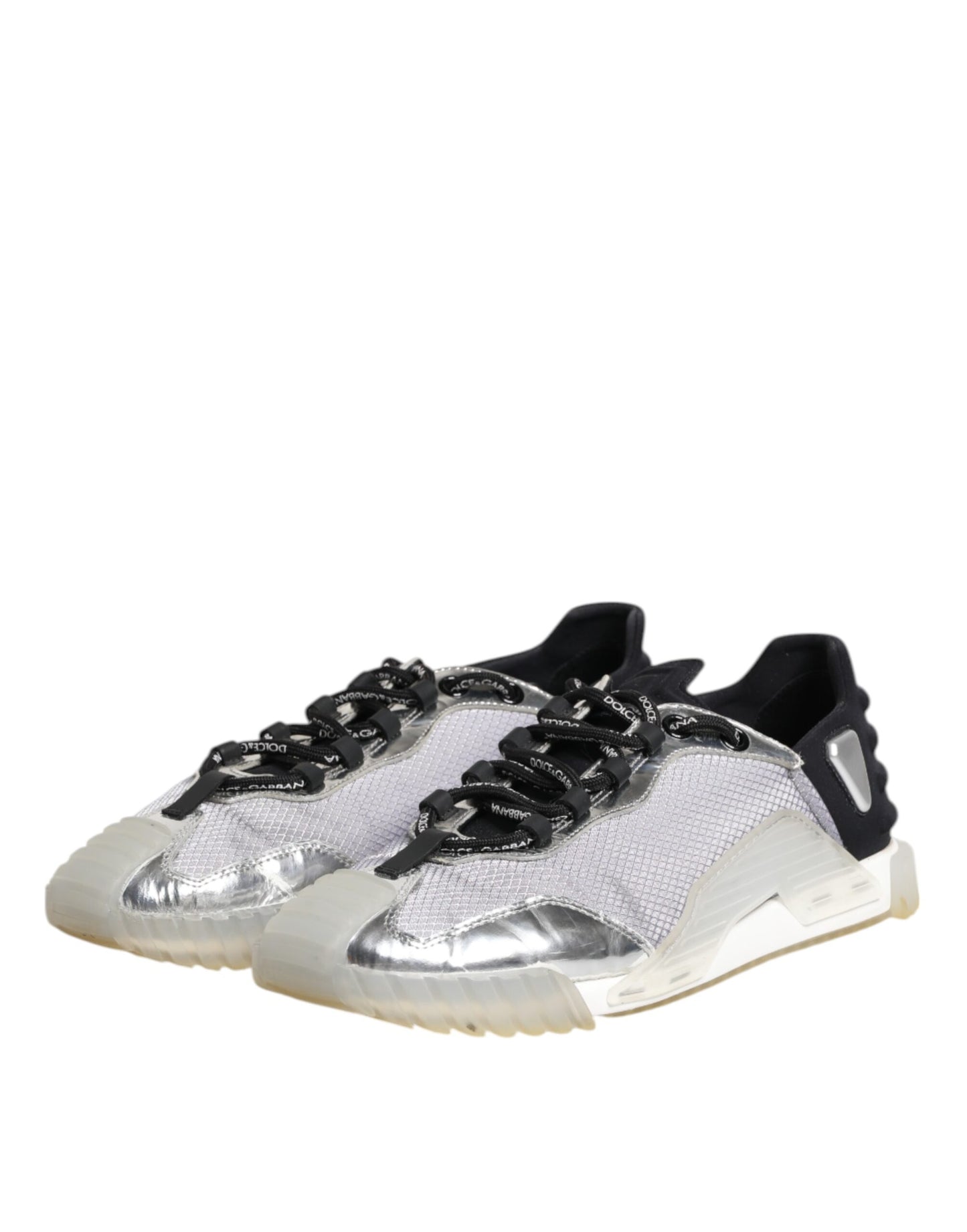 Dolce & Gabbana Schwarz Silber NS1 Männer Low Top Sneakers Schuhe