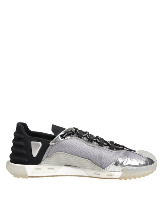 Dolce & Gabbana Schwarz Silber NS1 Männer Low Top Sneakers Schuhe