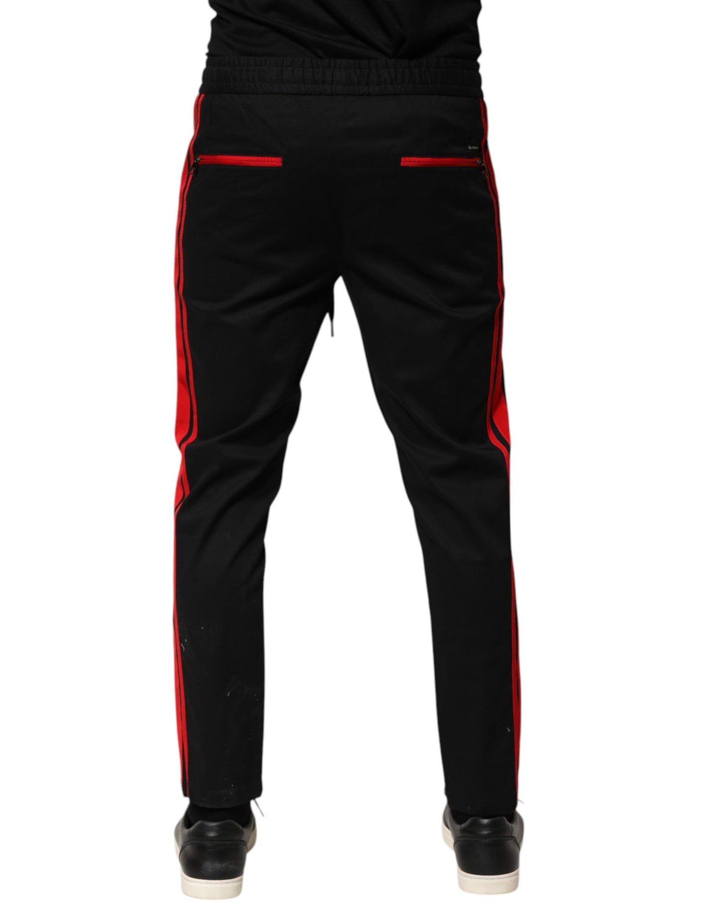 Dolce & Gabbana Rot gestreifte Baumwoll-Logo-Jogger-Sweatpants