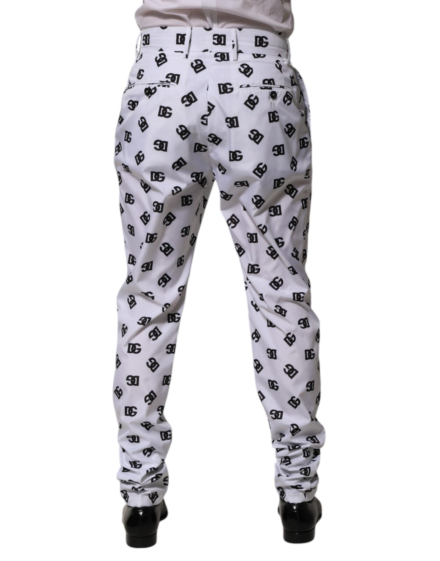 Dolce & Gabbana Weiße Logo-Baumwoll-Skinny-Denim-Hose