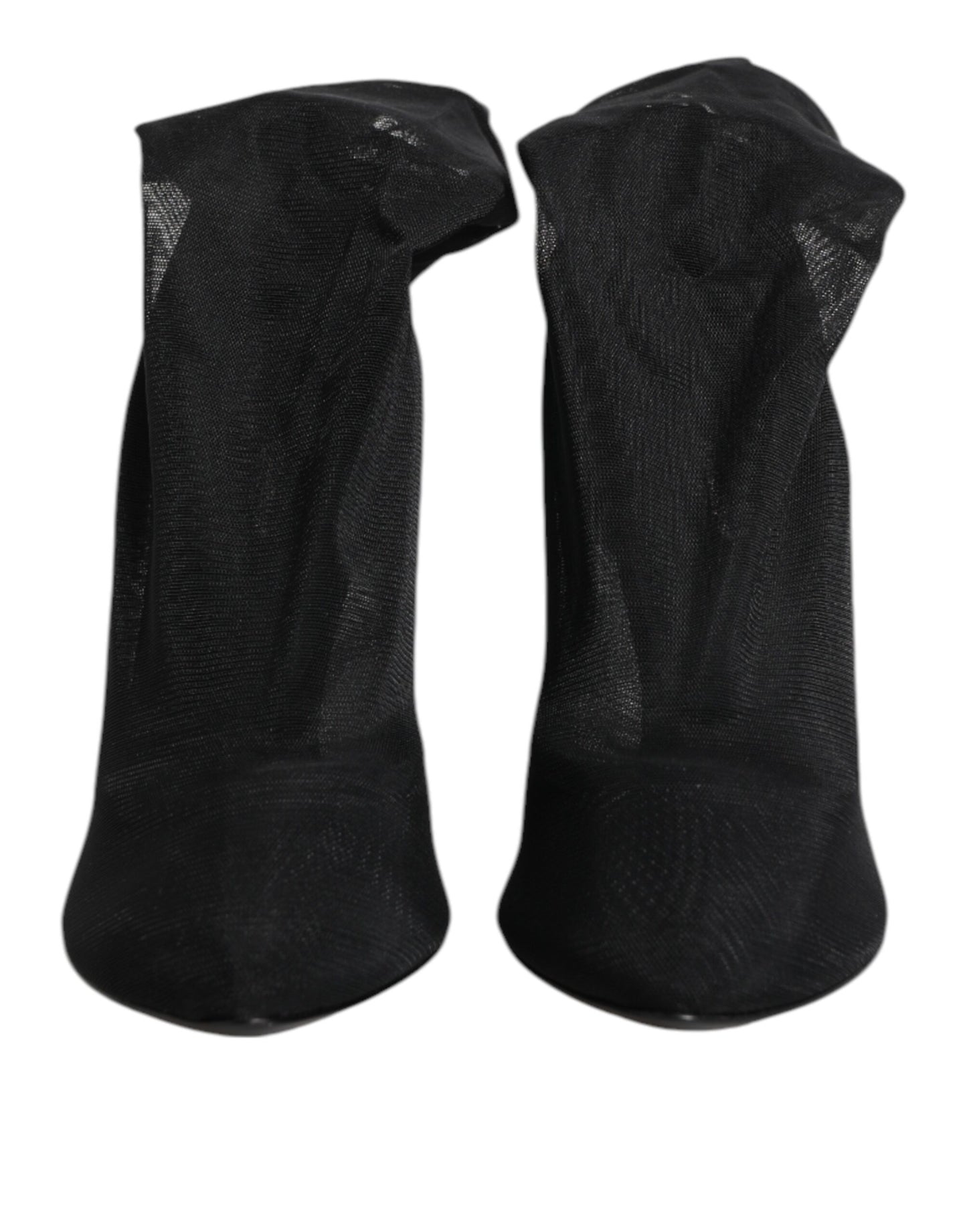 Dolce & Gabbana Schwarz Seide Stretch Mesh Socke Stiefel Schuhe