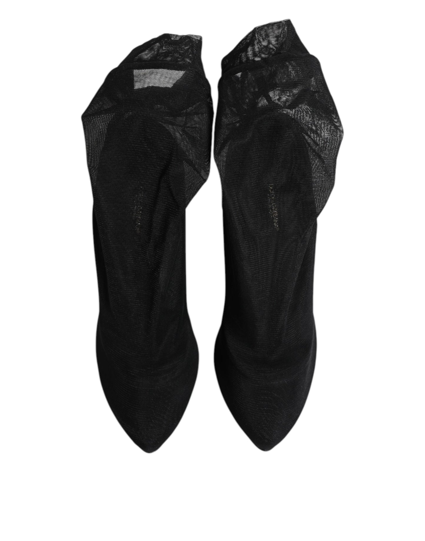 Dolce & Gabbana Schwarz Seide Stretch Mesh Socke Stiefel Schuhe