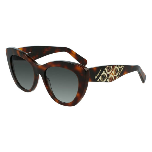 Salvatore Ferragamo Braune Acetat-Sonnenbrille