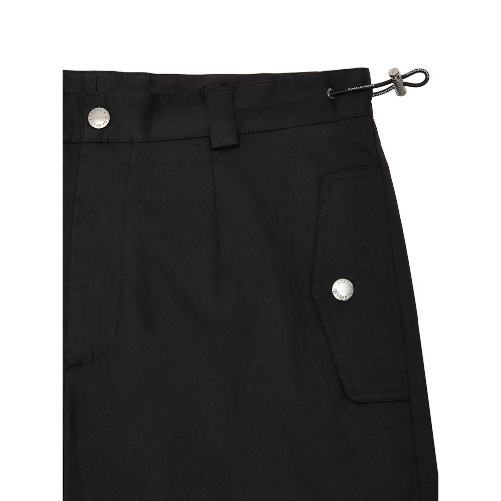 Dolce & Gabbana Schwarze Baumwoll-Cargo-Hose