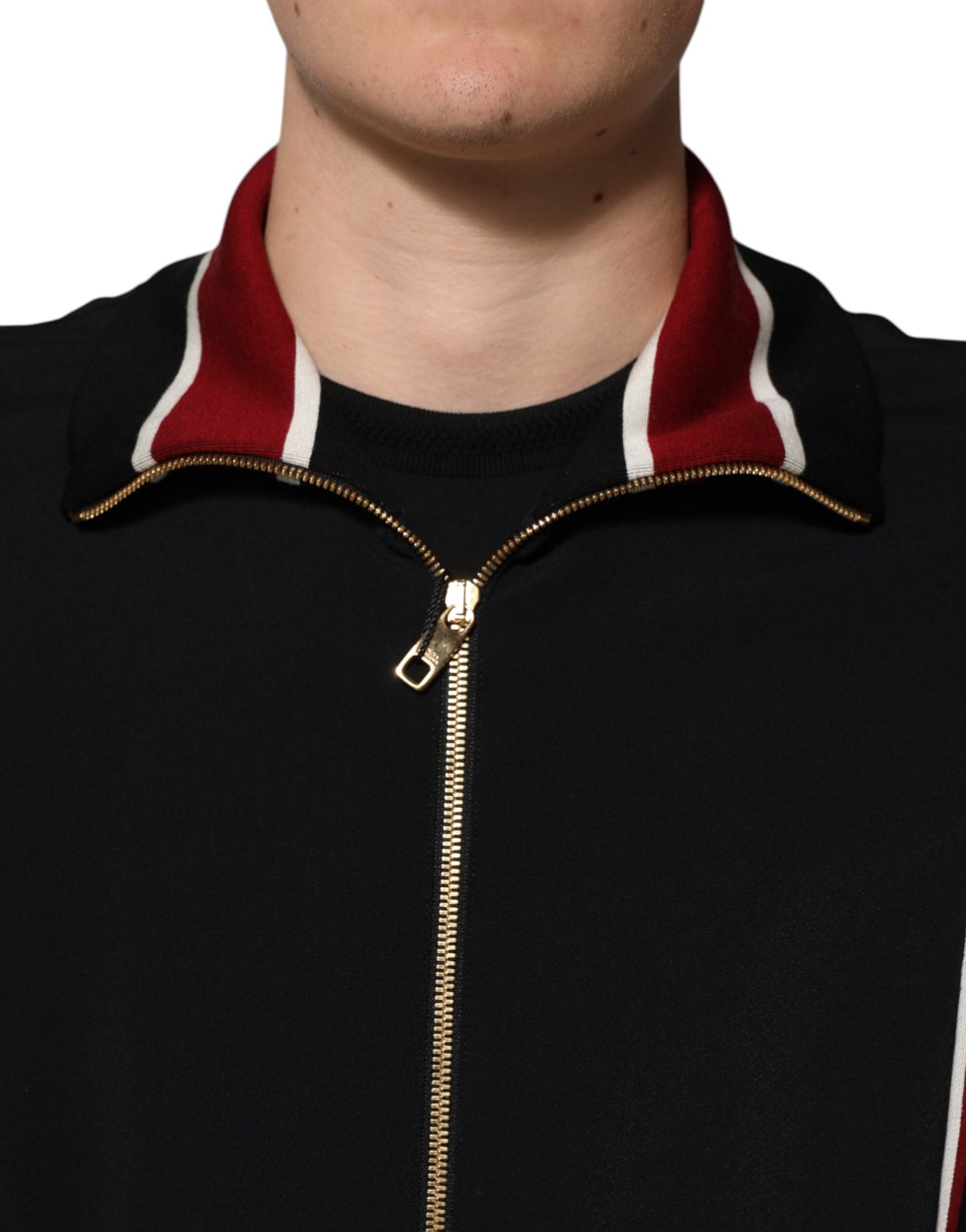 Dolce & Gabbana Schwarzes DG King Sweatshirt mit durchgehendem Reißverschluss Pullover
