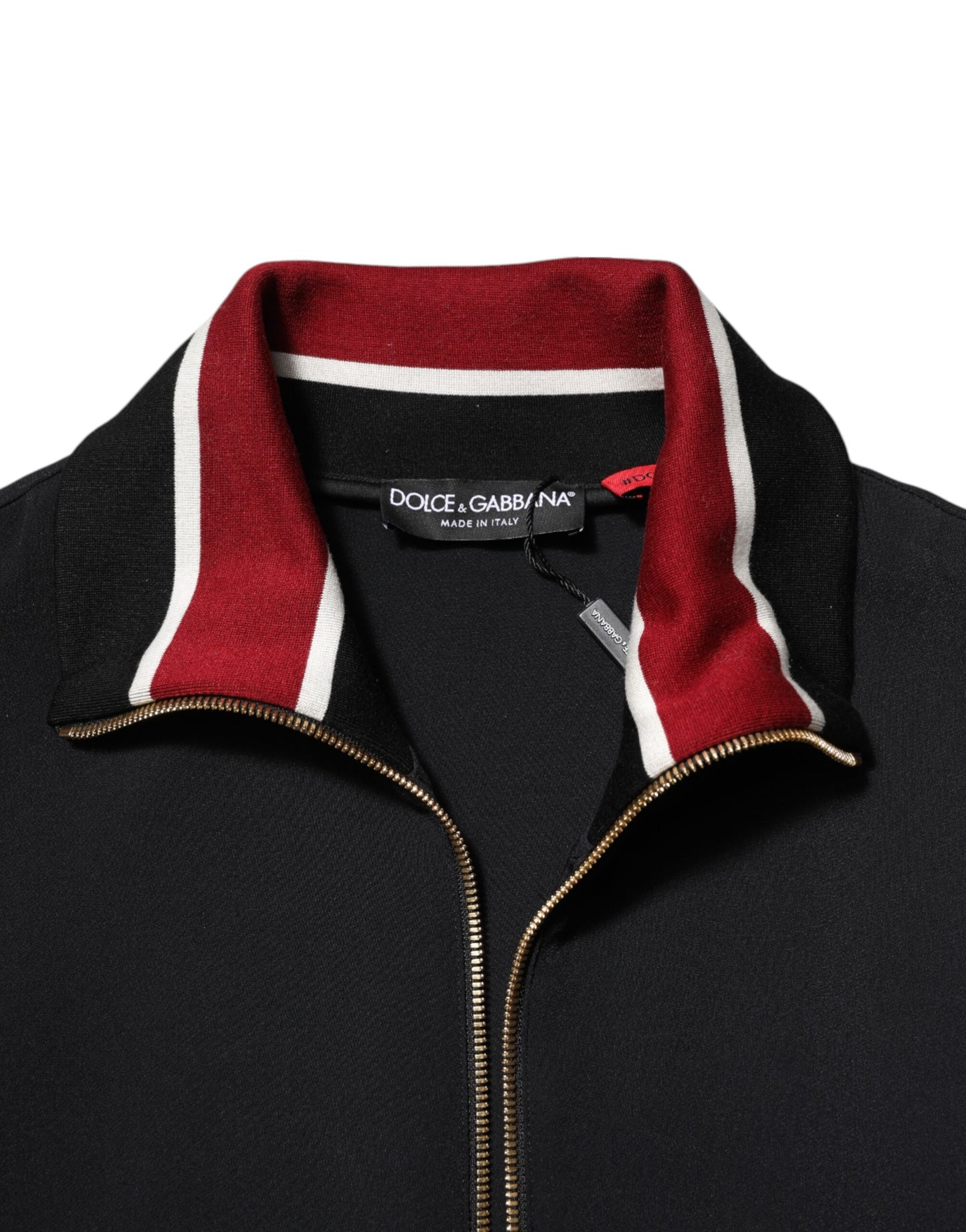 Dolce & Gabbana Schwarzes DG King Sweatshirt mit durchgehendem Reißverschluss Pullover