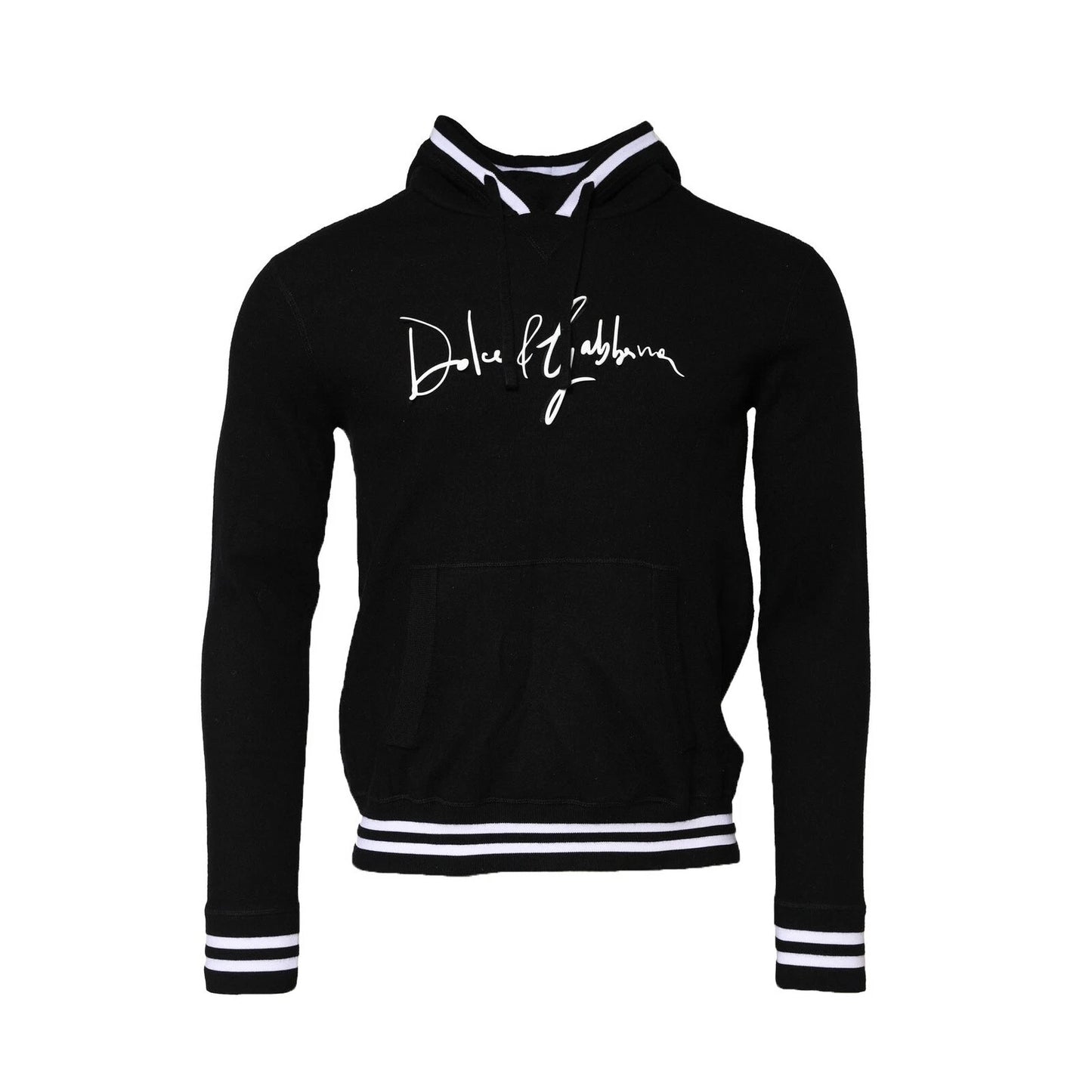 Dolce & Gabbana Schwarzes Sweatshirt mit Logodruck und Kapuze
