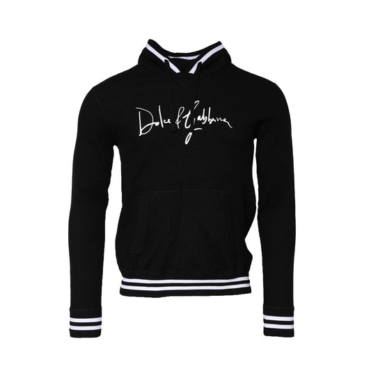 Dolce & Gabbana Schwarzes Sweatshirt mit Logodruck und Kapuze