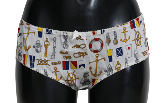 Dolce & Gabbana Unterwäsche Sailor Print Silk Bottoms