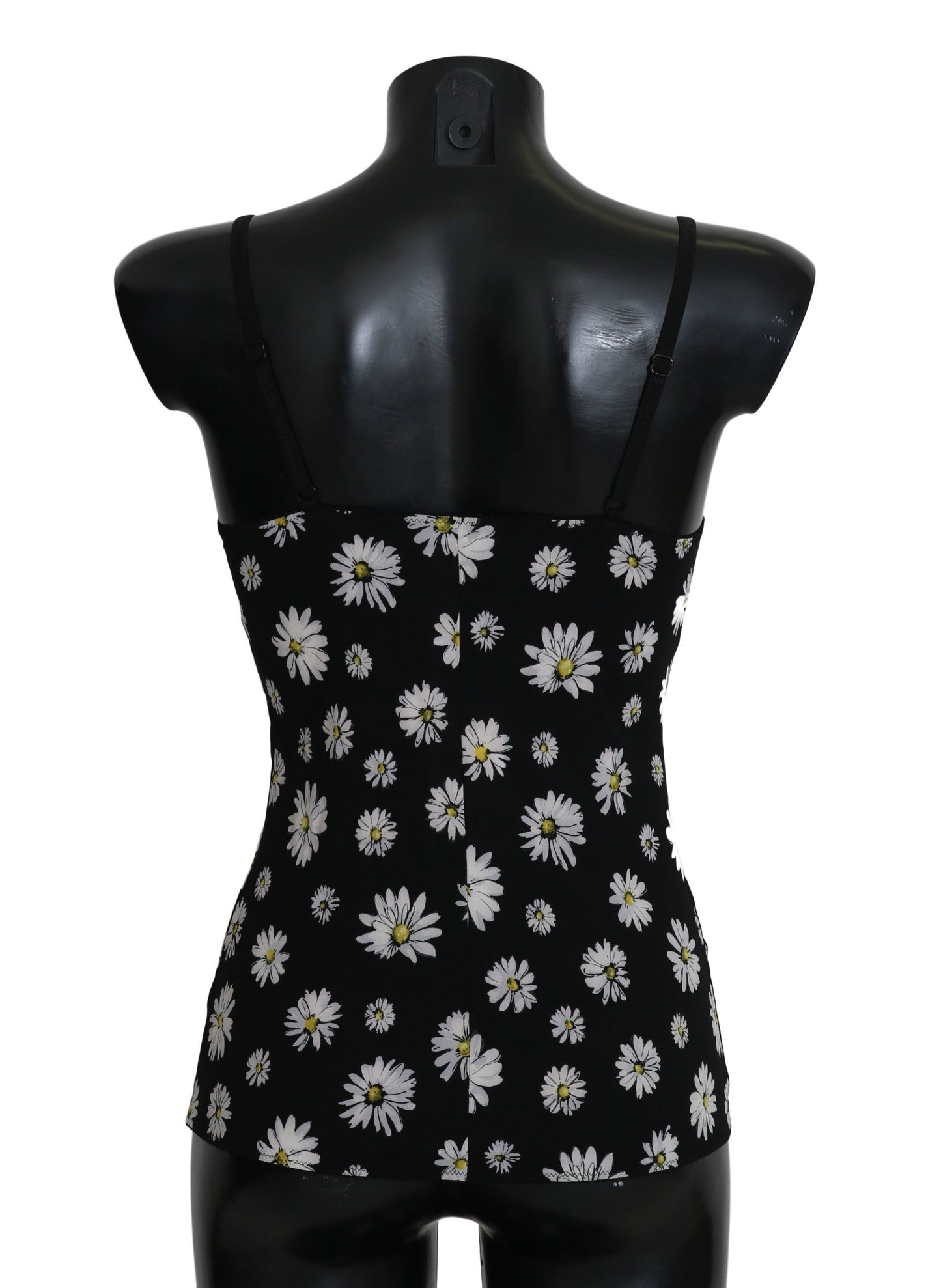 Dolce & Gabbana Schwarzes Daisy Print Kleid Dessous Chemisole