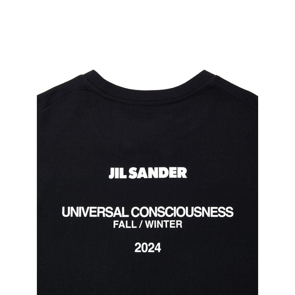 Jil Sander Langes, schwarzes Baumwollkleid