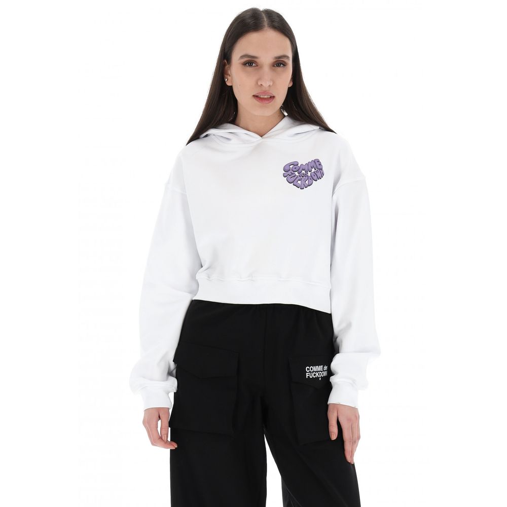 Comme Des Fuckdown Weißes Baumwoll-Sweatshirt für Frauen