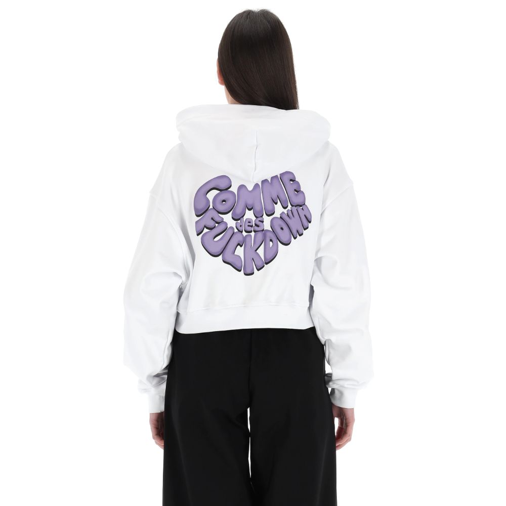 Comme Des Fuckdown Weißes Baumwoll-Sweatshirt für Frauen