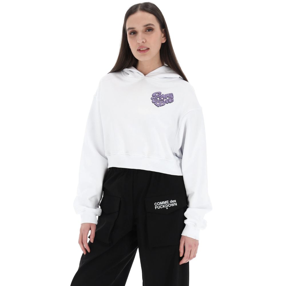 Comme Des Fuckdown Weißes Baumwoll-Sweatshirt für Frauen
