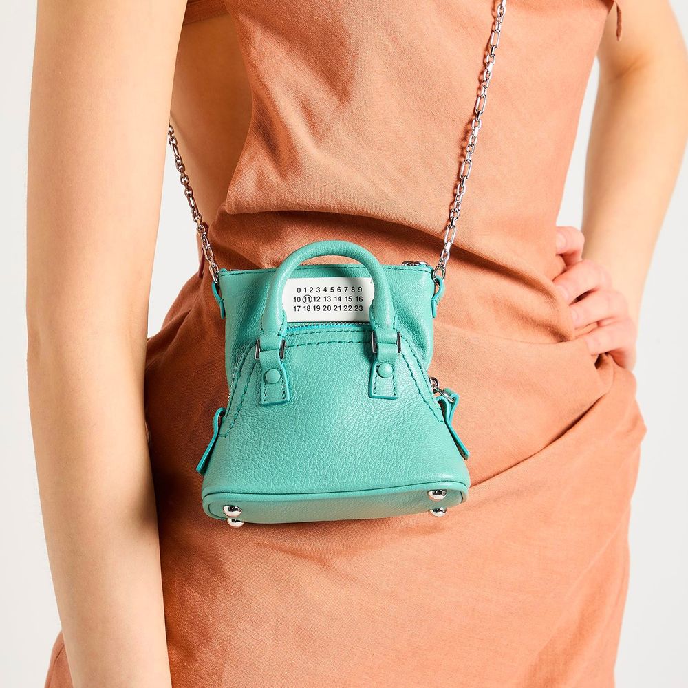 Maison Margiela Blaue Ziegenleder Crossbody Tasche