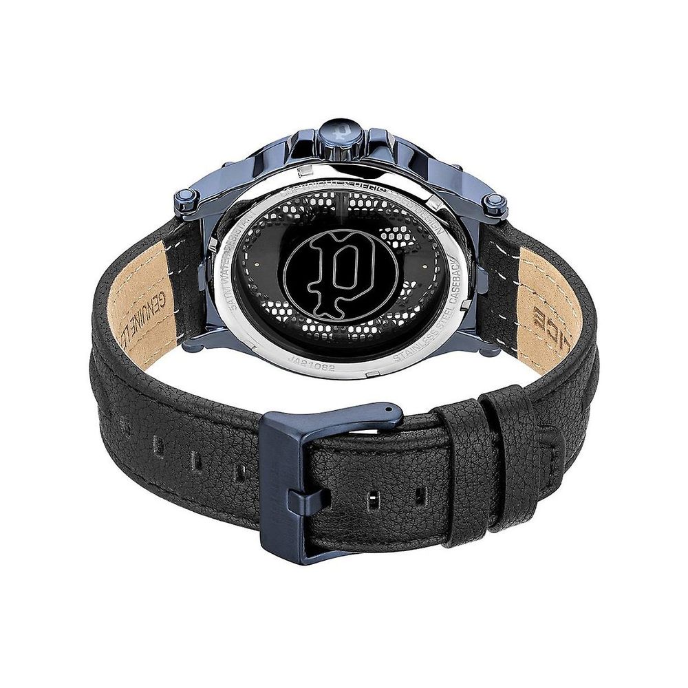 Police Schwarze Lederuhr