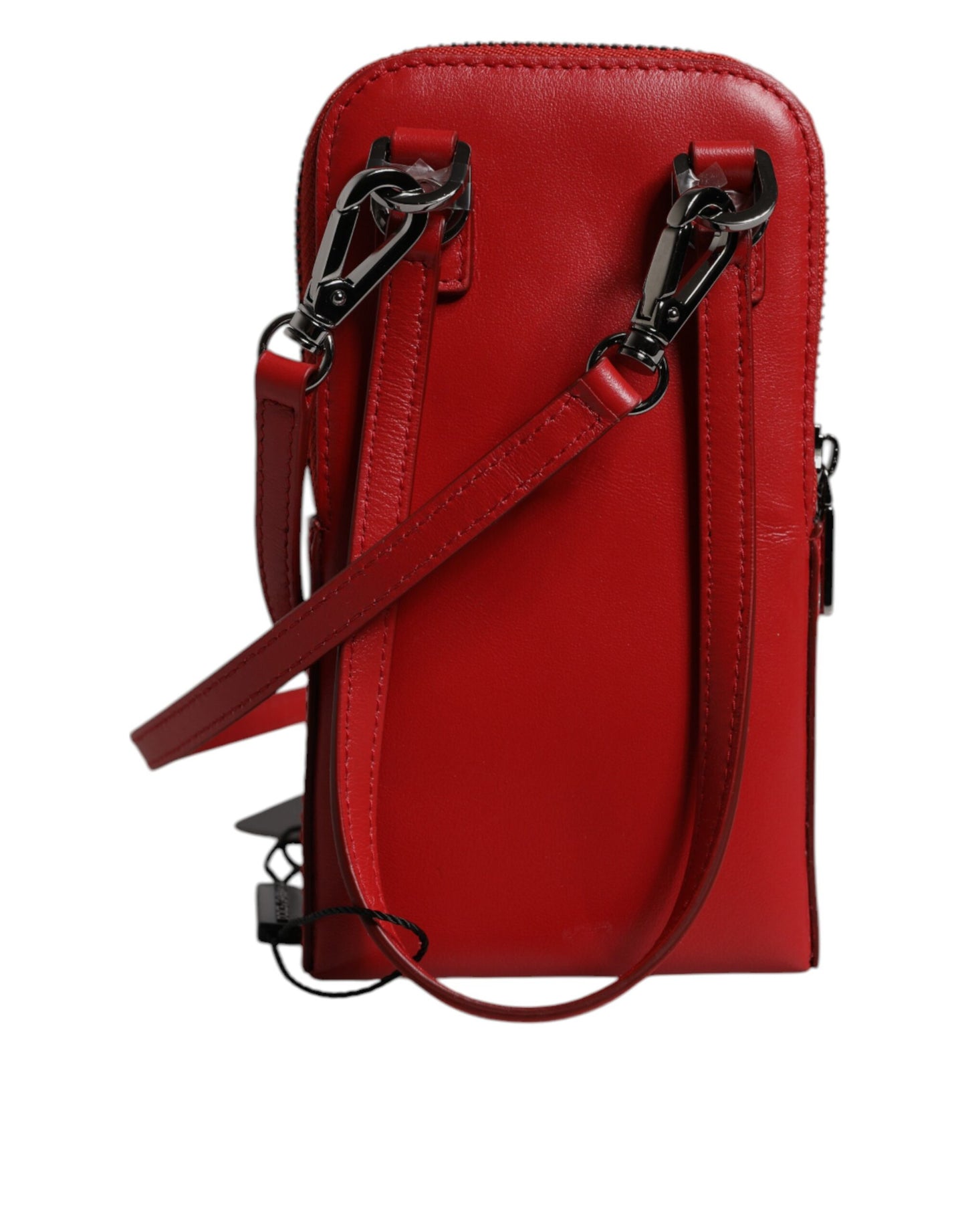 Dolce & Gabbana Rotes Leder Portemonnaie Telefon Sling Crossbody Neck Strap Tasche