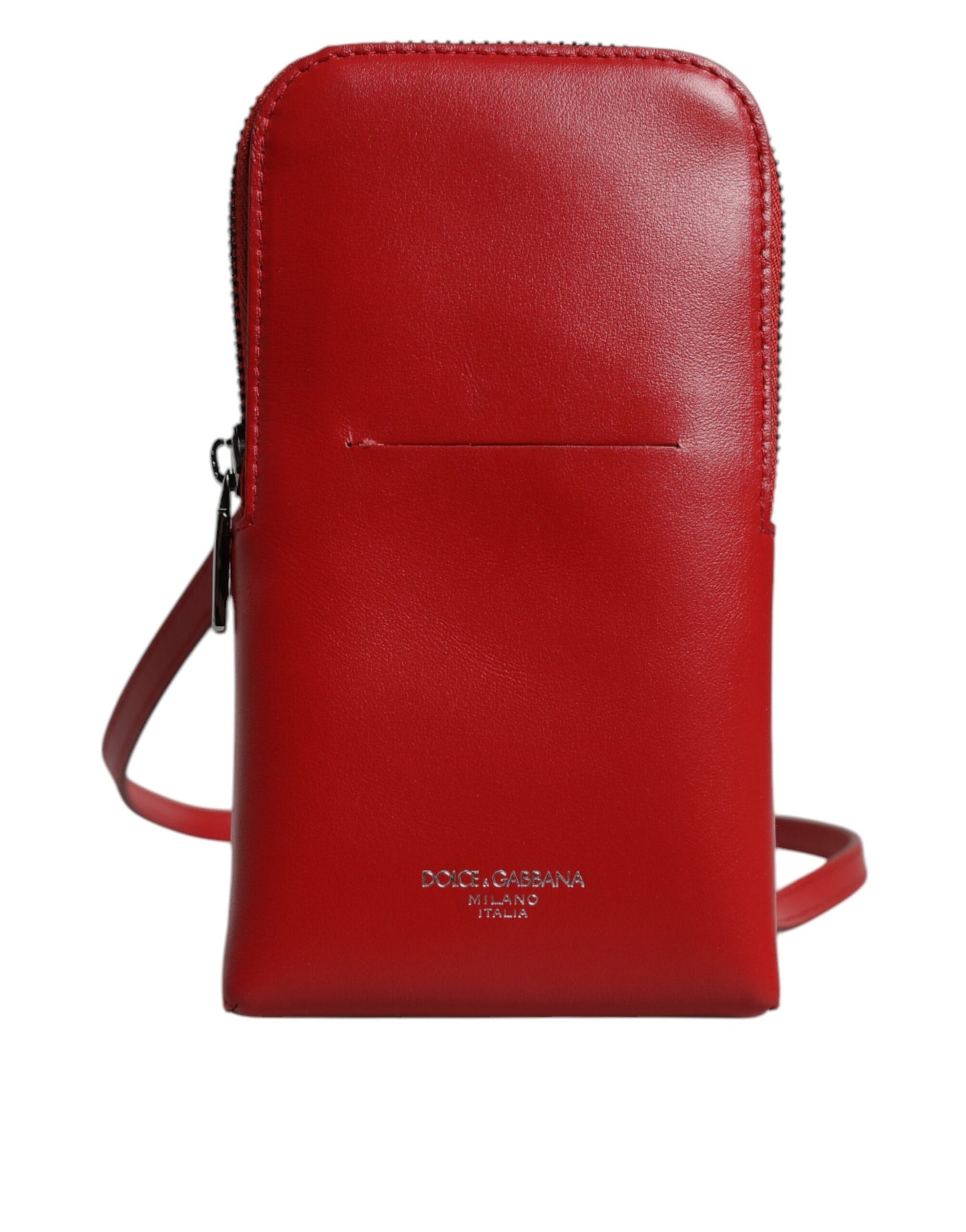 Dolce & Gabbana Rotes Leder Portemonnaie Telefon Sling Crossbody Neck Strap Tasche