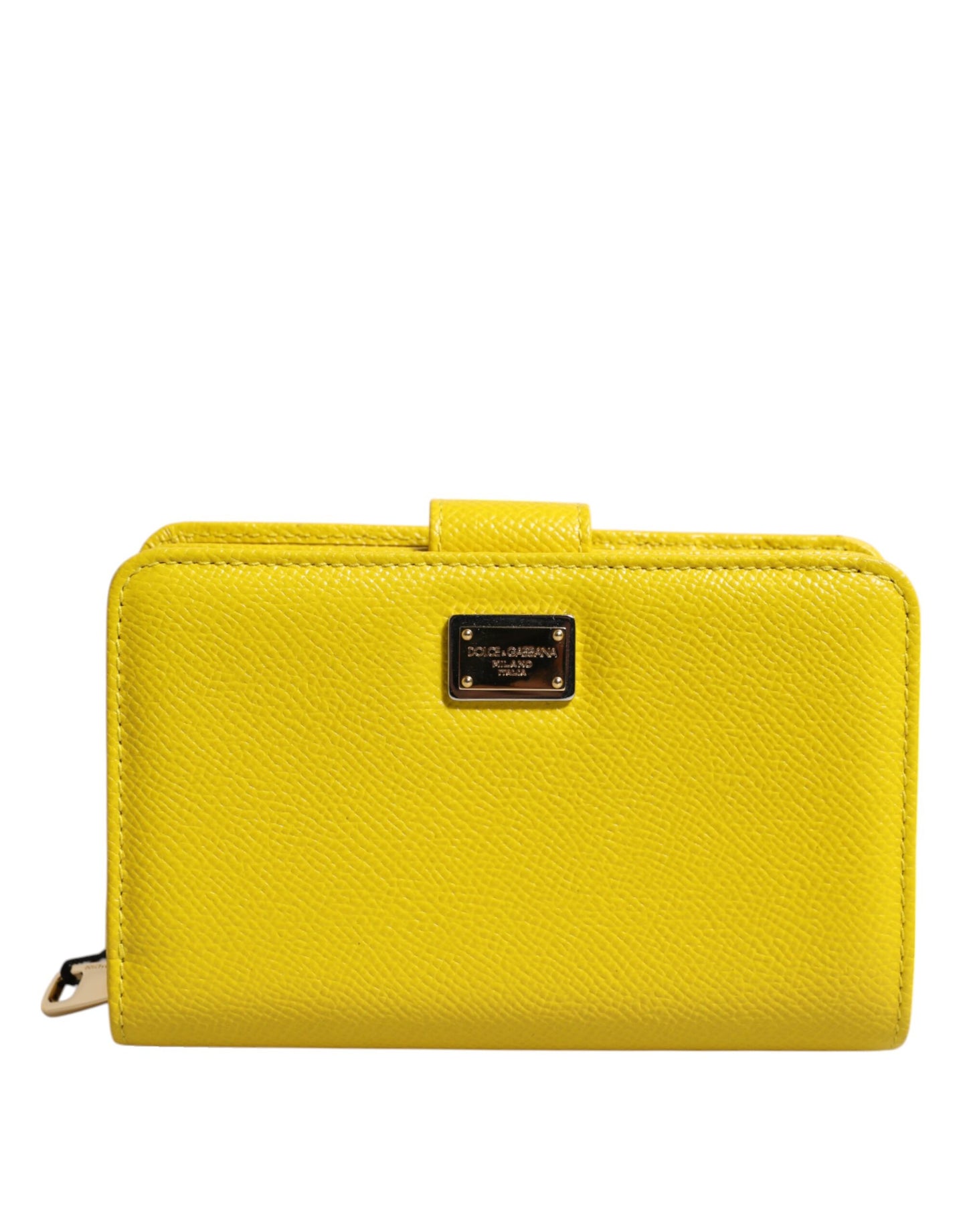Dolce & Gabbana Gelbe Leder Bifold Continental Clutch Geldbörse