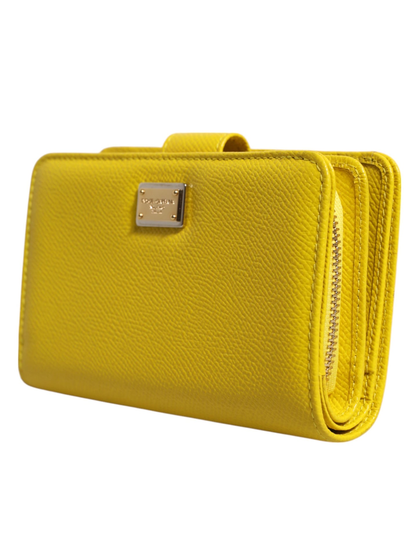 Dolce & Gabbana Gelbe Leder Bifold Continental Clutch Geldbörse