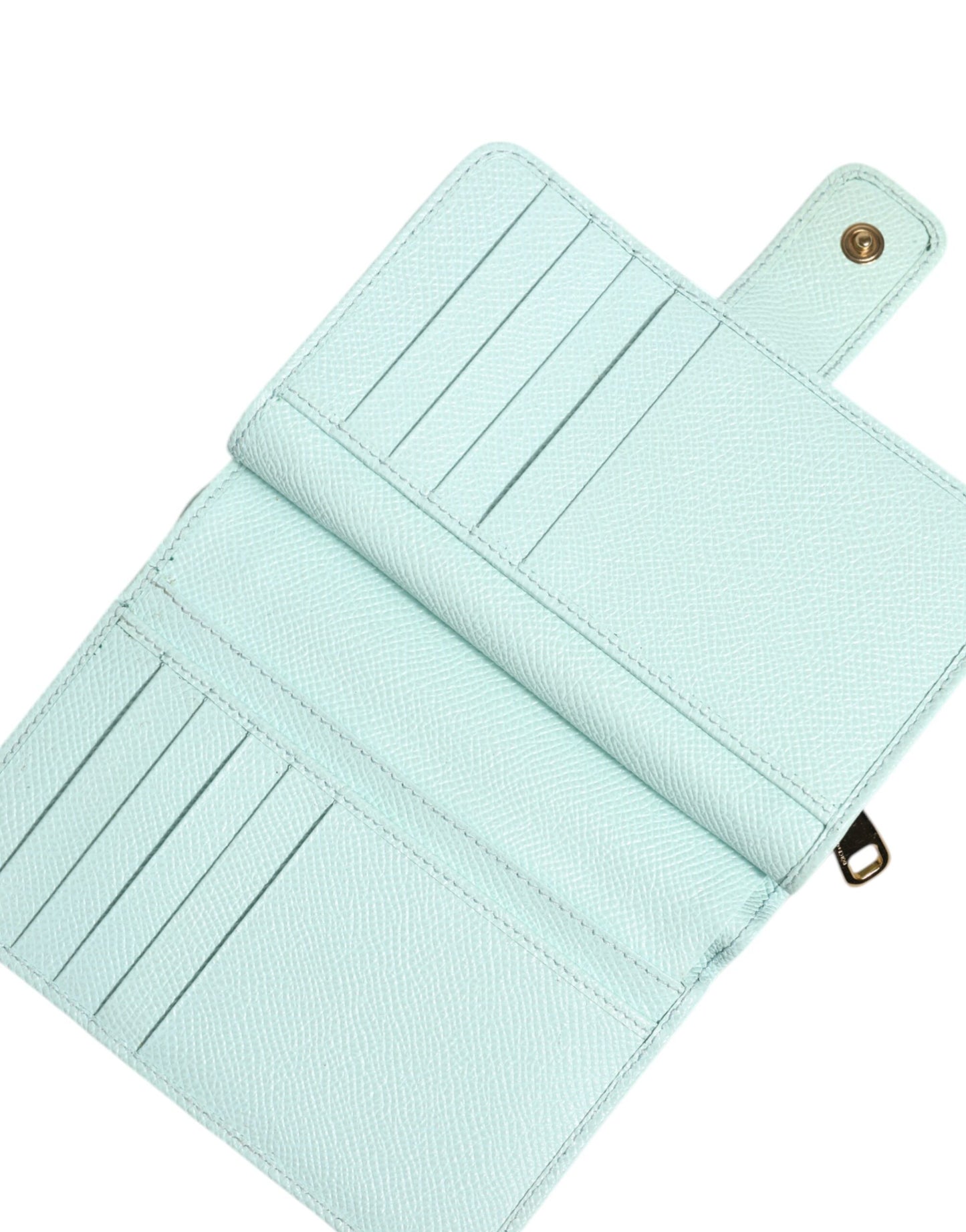 Dolce & Gabbana Mintgrünes Leder Bifold Continental Clutch Portemonnaie