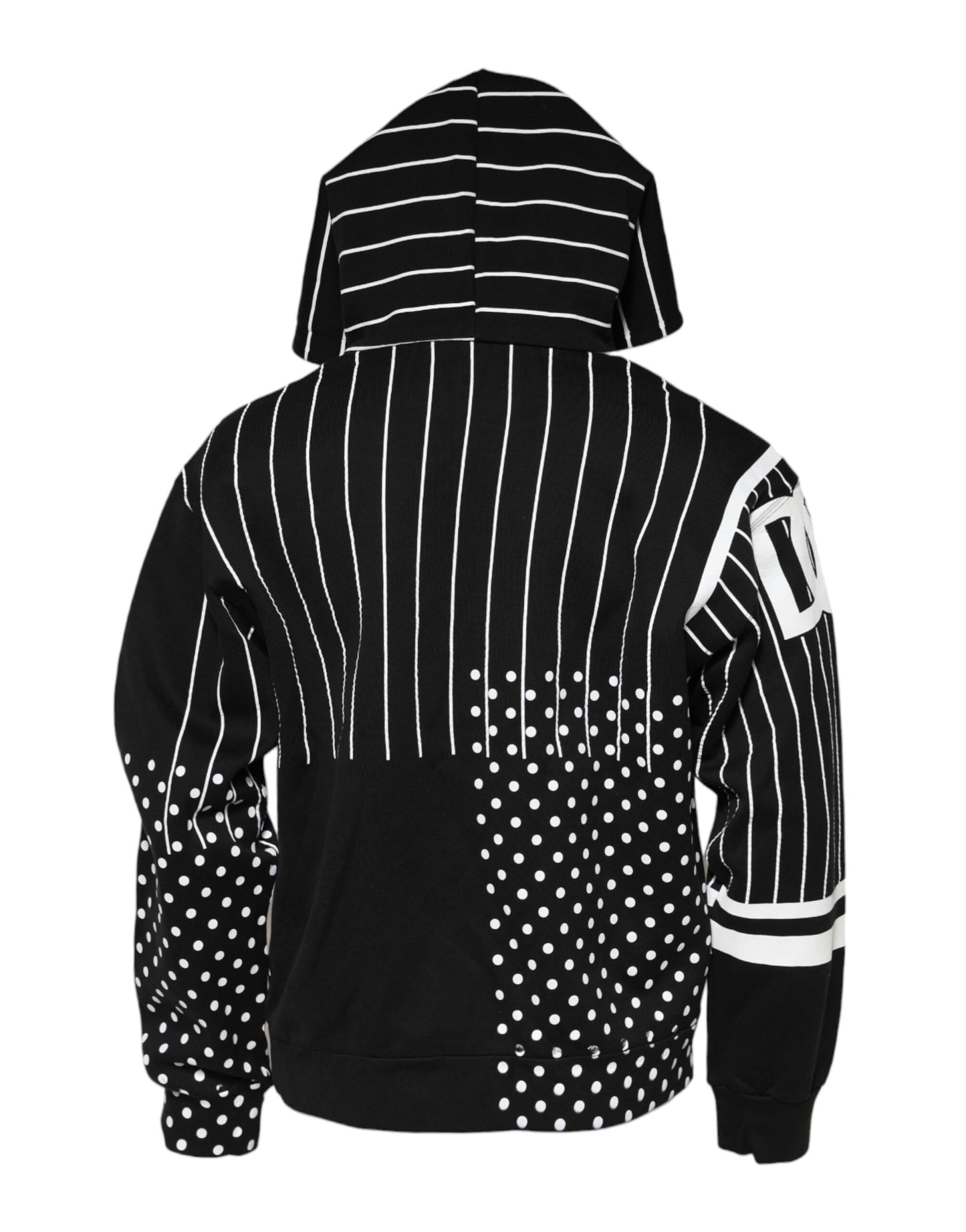 Dolce & Gabbana Schwarzes Streifen Kapuzen-Sweatshirt für Männer Pullover