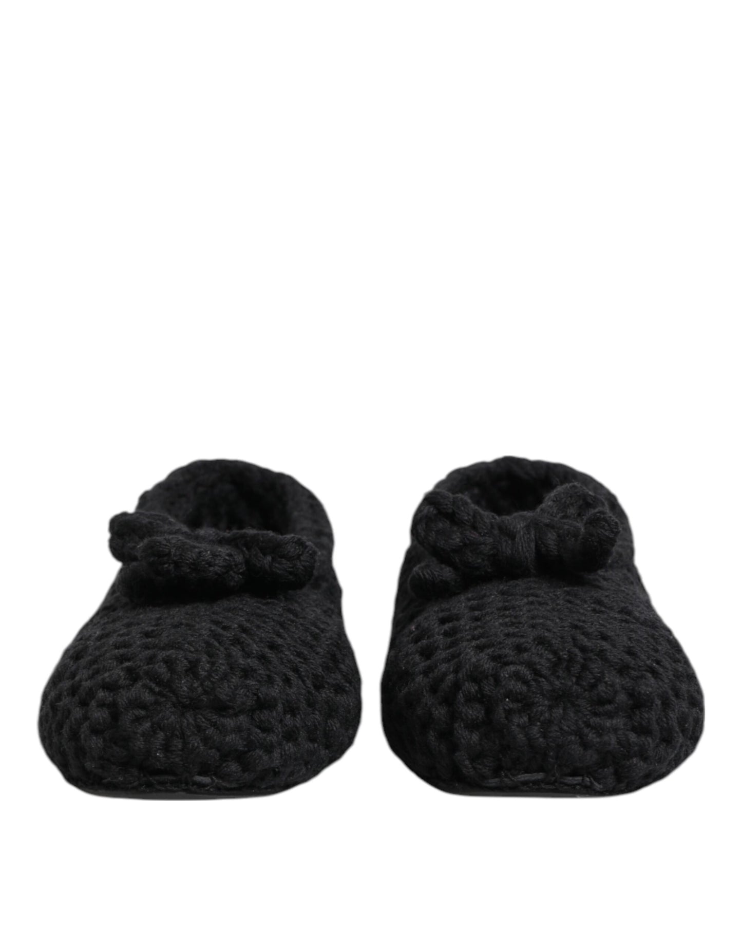 Dolce & Gabbana Schwarz Wolle stricken Slip On Ballerina Flats Schuhe