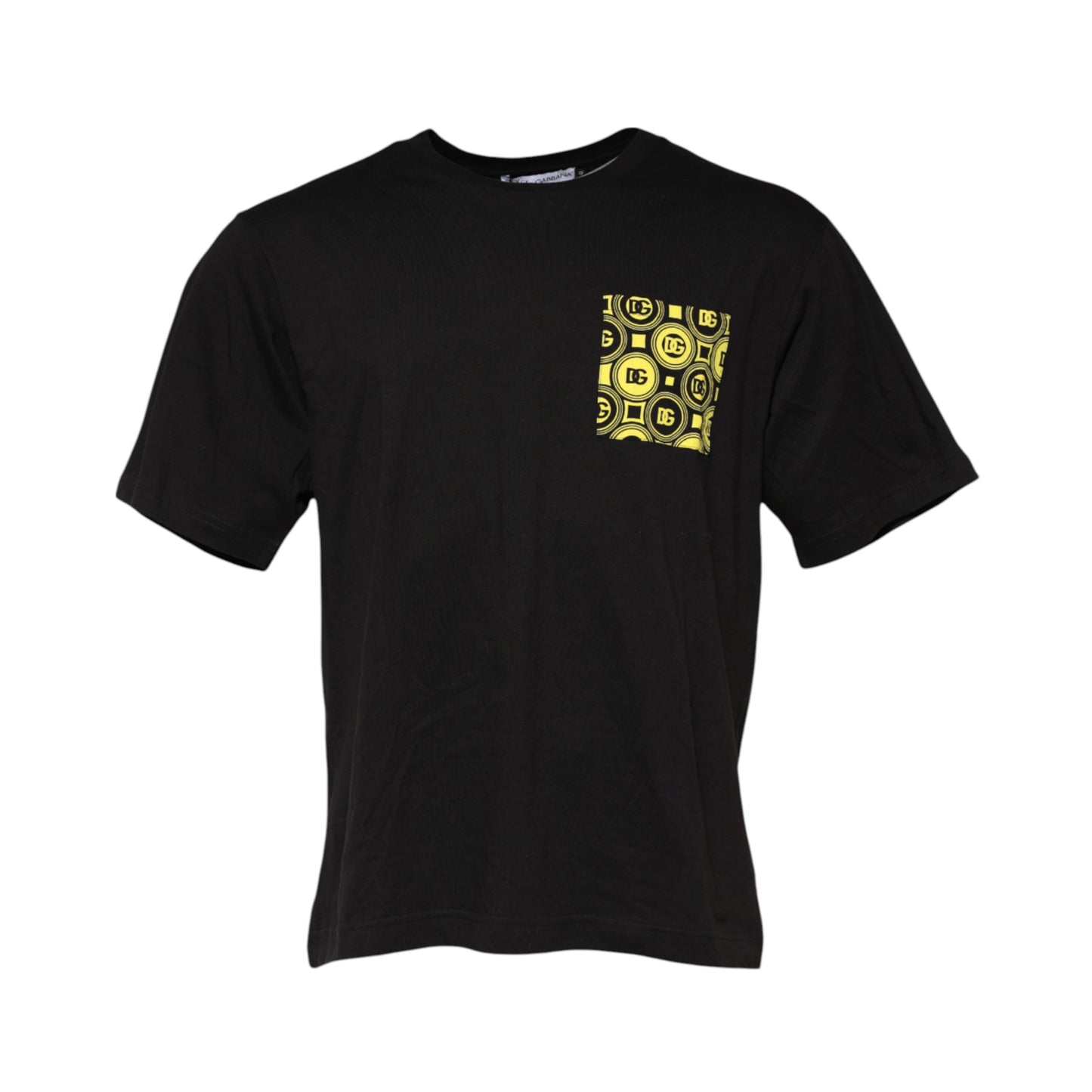 Dolce & Gabbana Schwarzes minimalistisches T-Shirt mit Rundhalsausschnitt aus Baumwolle