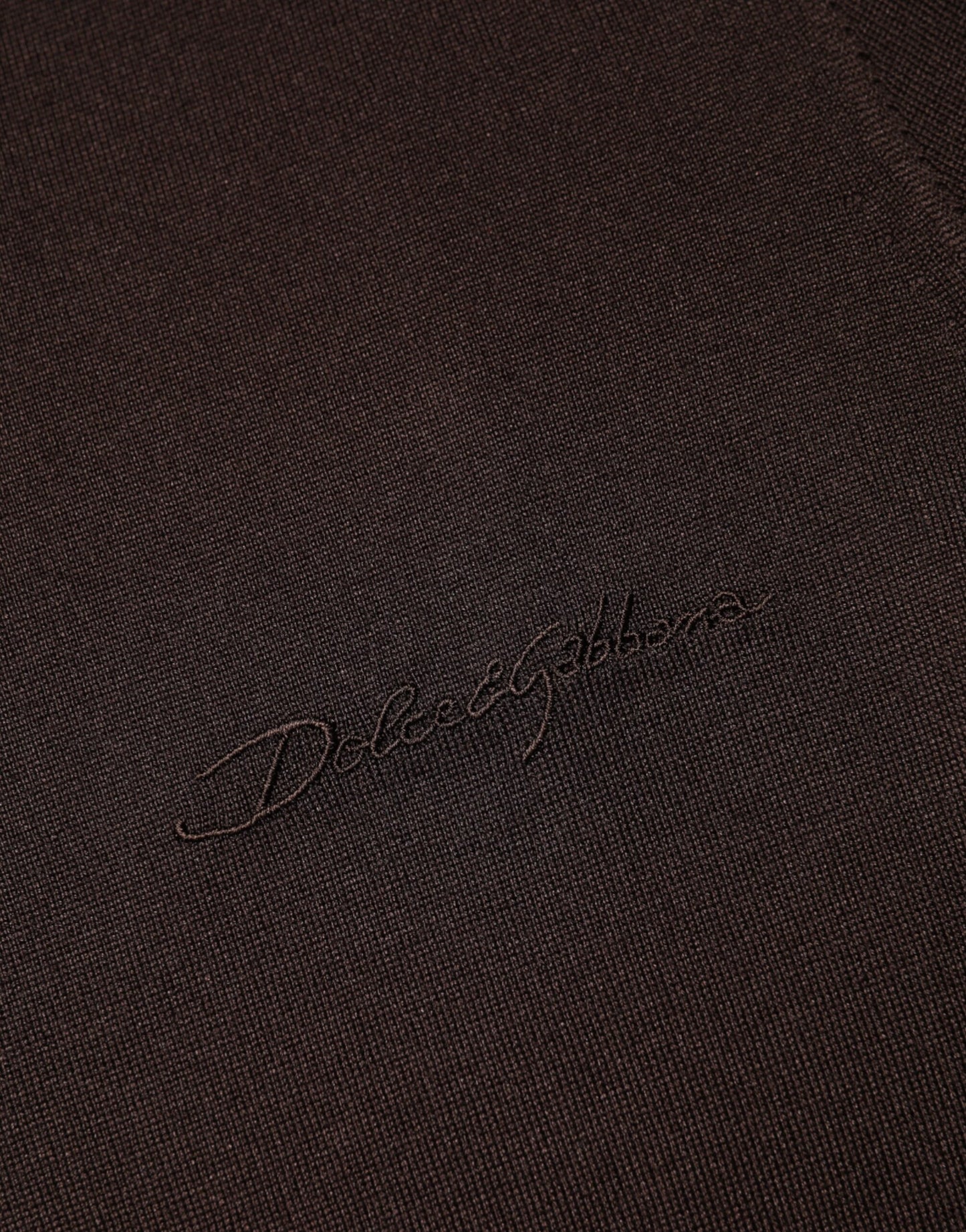 Dolce & Gabbana Braunes Seiden-T-Shirt mit Rundhalsausschnitt und kurzen Ärmeln