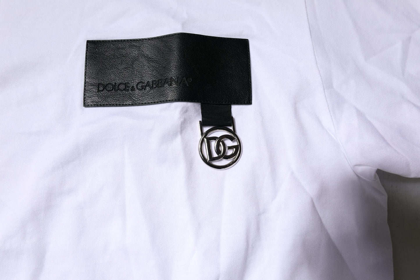 Dolce & Gabbana Weißes Logo T-Shirt mit Rundhalsausschnitt und kurzen Ärmeln