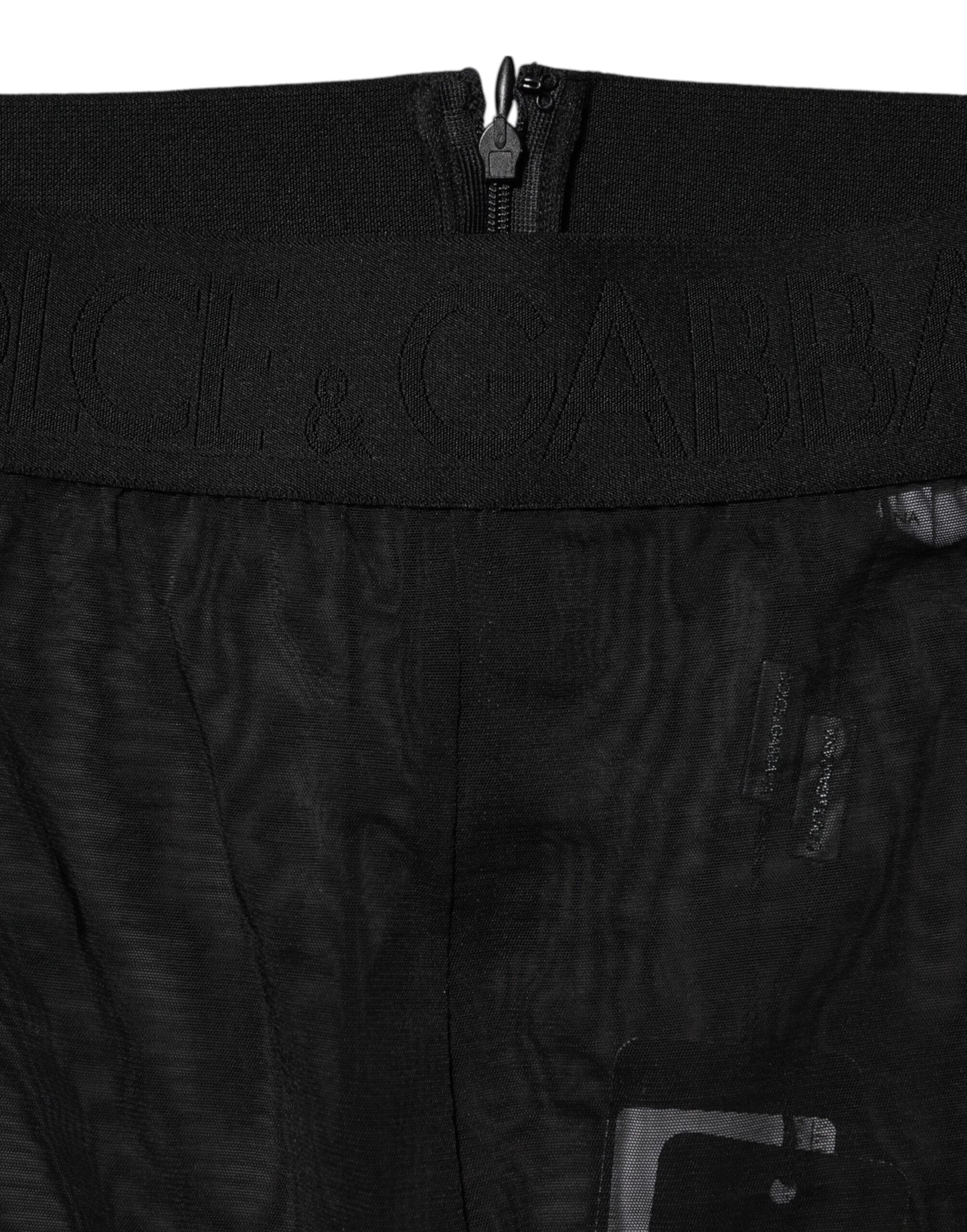 Dolce & Gabbana Schwarze Nylon-Leggings Stretch-Hose