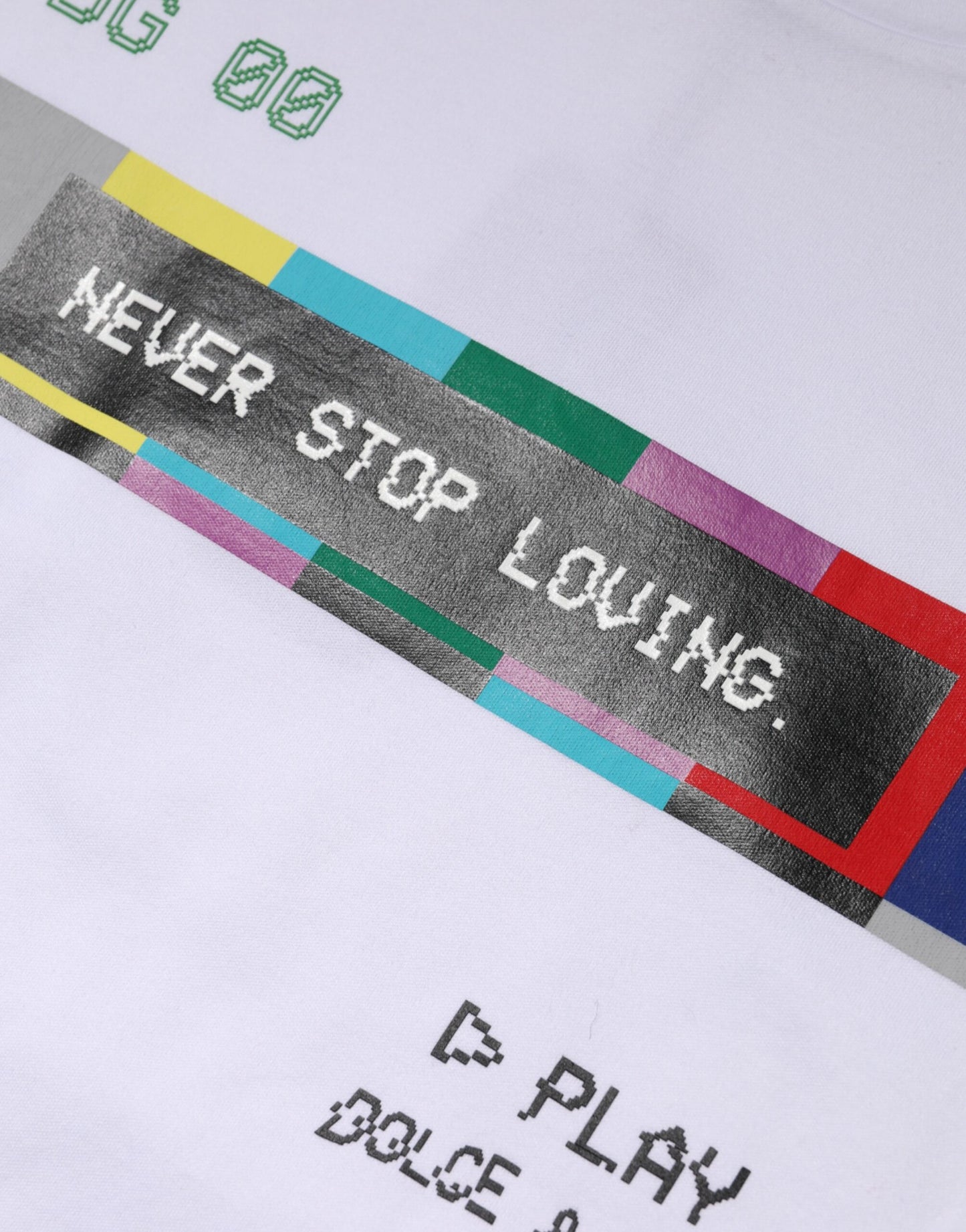 Dolce & Gabbana Weißes T-Shirt mit bedruckten kurzen Ärmeln aus Baumwolle