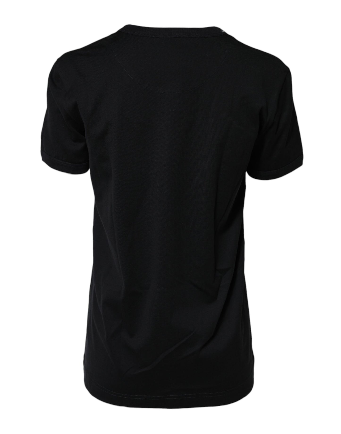 Dolce & Gabbana Schwarzes Baumwoll-DG-Druck-T-Shirt mit kurzen Ärmeln